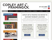 Tablet Screenshot of copleyframing.com